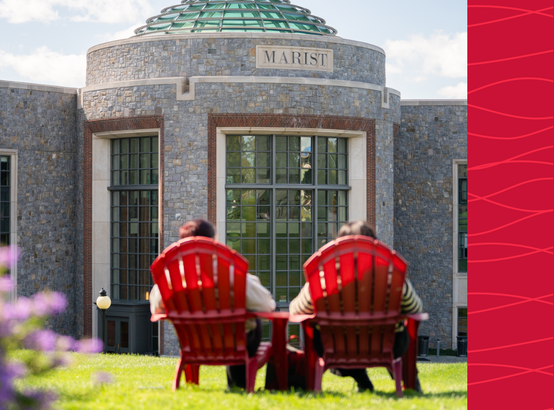 Students relaxing in lawn chairs on campus.