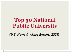 Top 50 National Public University (U.S. News & World Report, 2021)