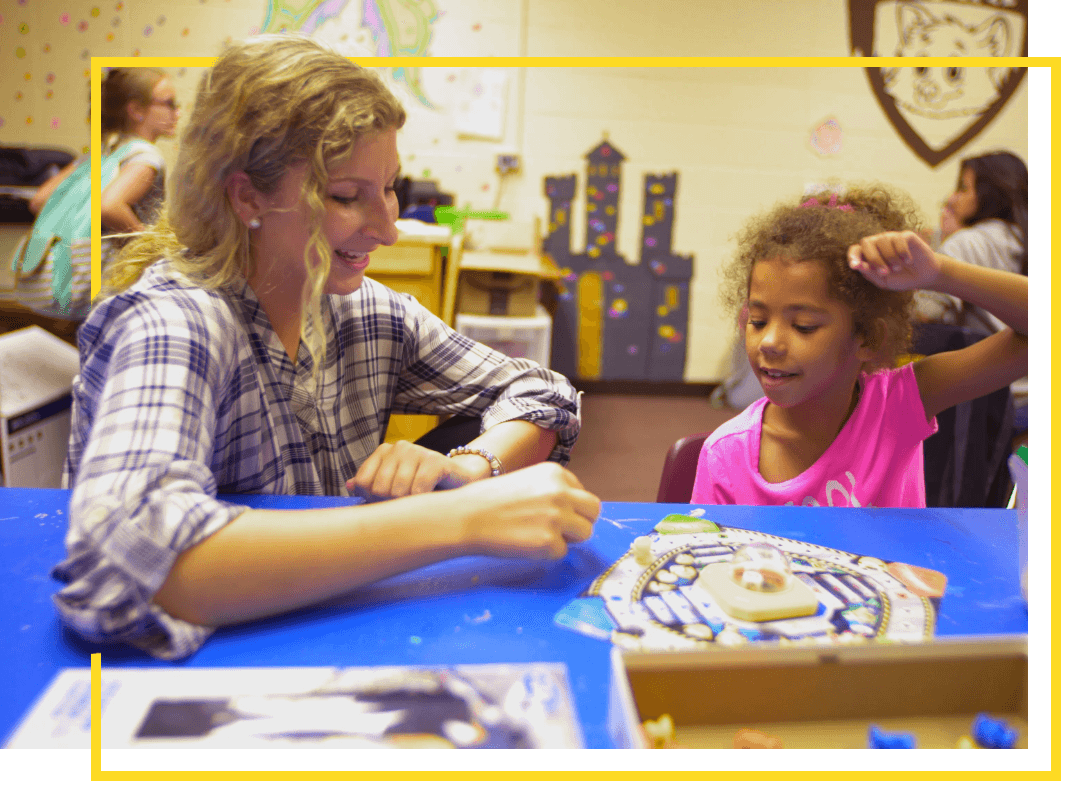 A Bonnie student teaching in a children’s classroom
